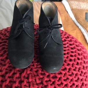 Ecco black lace up booties